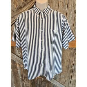 Robert Stock genuine Blues vintage chambray striped Denim matching button XL #